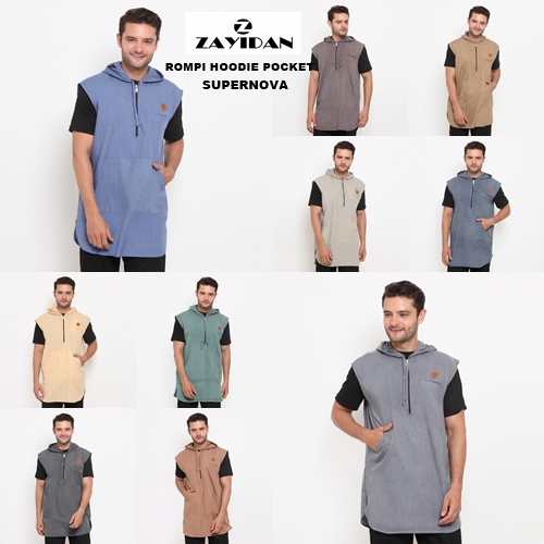 Rosal Rompi Sholat Hoodie Pocket Muslim Pria - Zayidan| Rompi Pria Dewasa
