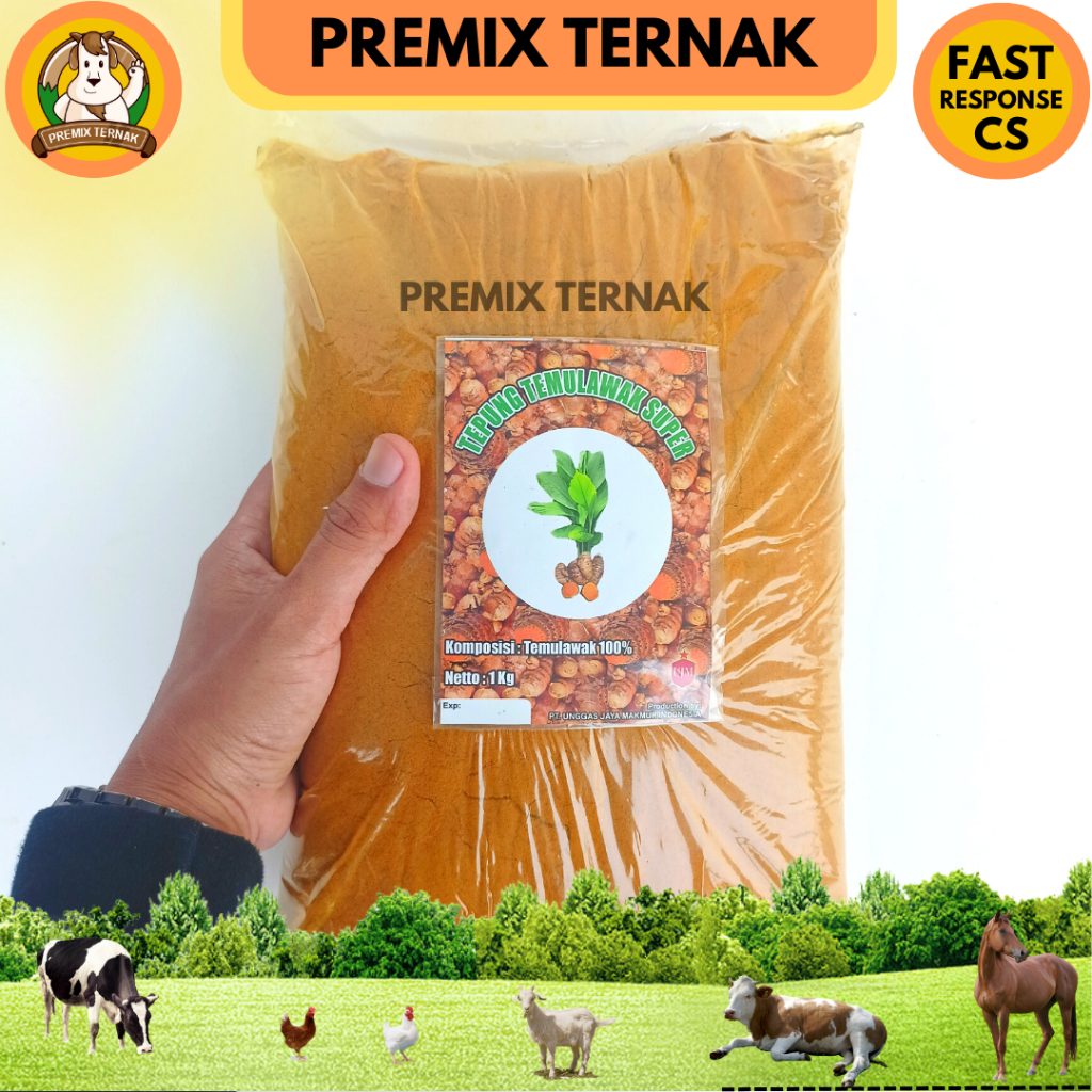 TEPUNG TEMULAWAK 1 KG - Suplemen Herbal untuk Hewan