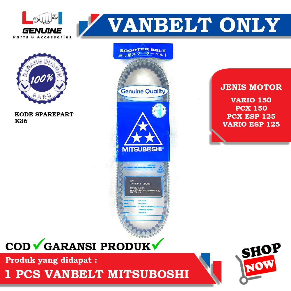 -LOI- VANBELT ORIGINAL MITSUBOSHI VARIO 150 ESP &amp; VARIO 125 ESP K36