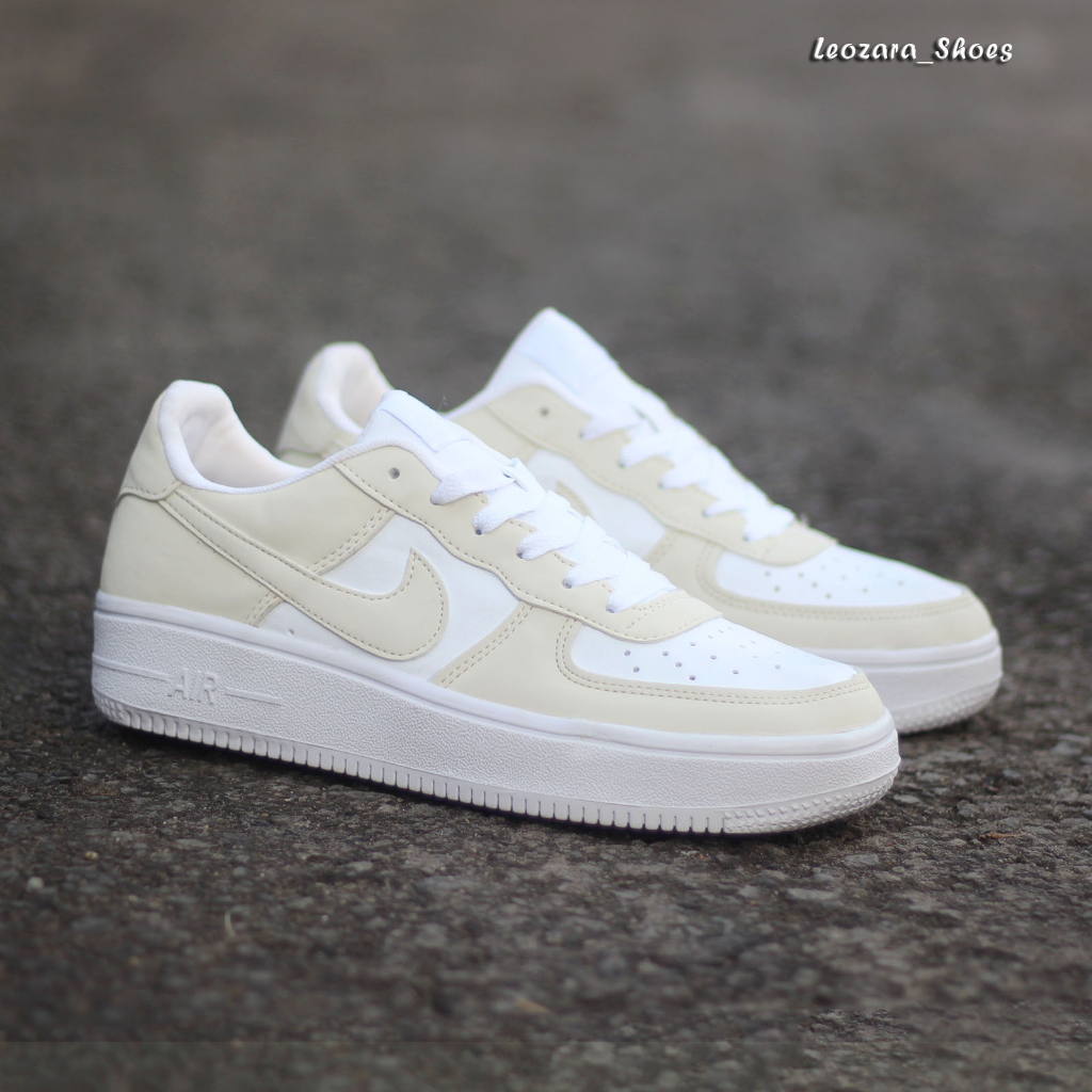 Sepatu Putih Pria Nike Air Force One Low All White black White And All New Varian