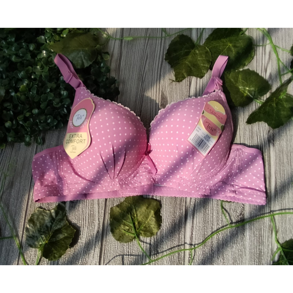 BH Kawat Dewasa / Push Up Bra / Bra Motif Polkadot / Kait 2 / Real Pict / Size 34 - 40