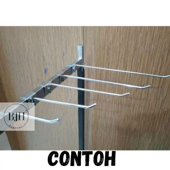 CANTOLAN DISPLAY / CANTOLAN HOLO PIPA KOTAK / GANTUNGAN PIPA KOTAK / SINGLE HOOK KOTAK 15CM