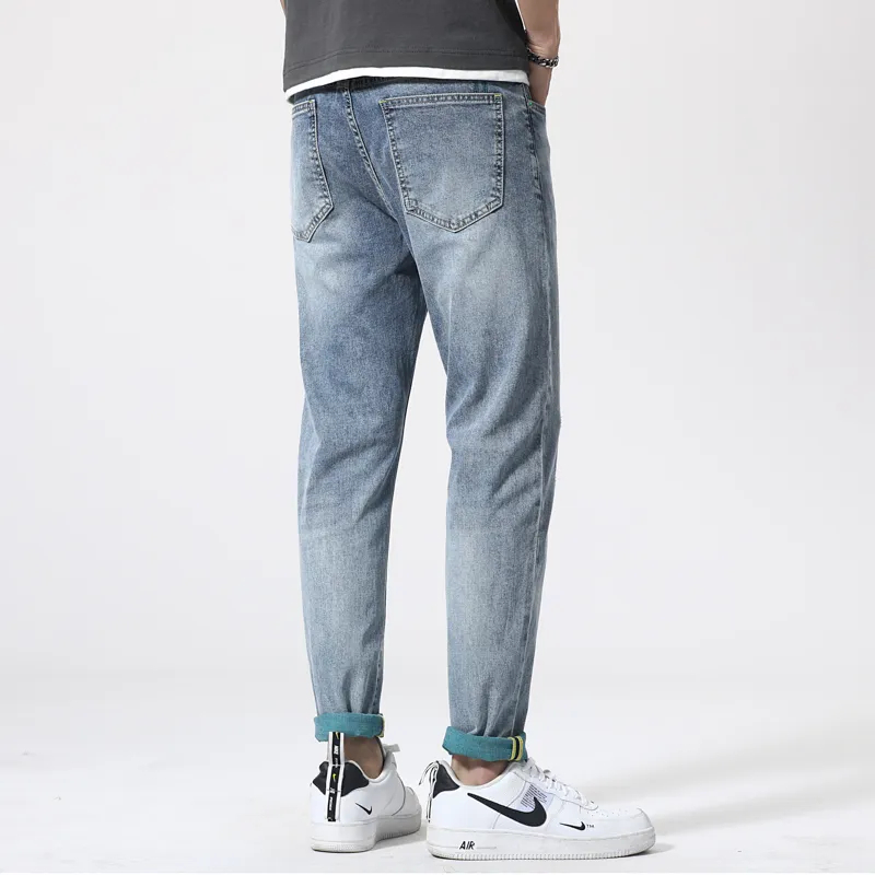 celana jeans pria panjang stretch slim fit  Jins Denim biru casual pria  keren terbaru hand made korean style cowok 2023