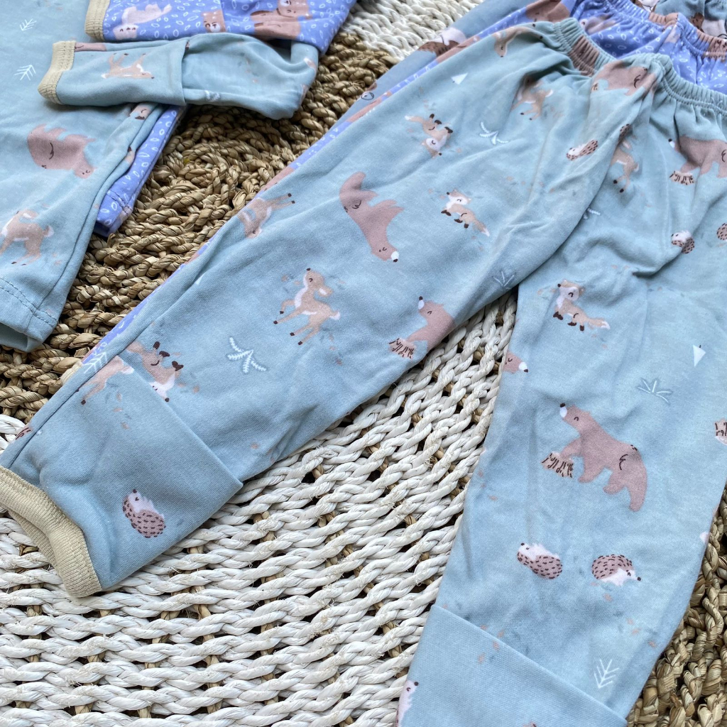 3 PCS baju celana bayi lengan panjang baju bayi premium motif printing ASYAM BABY