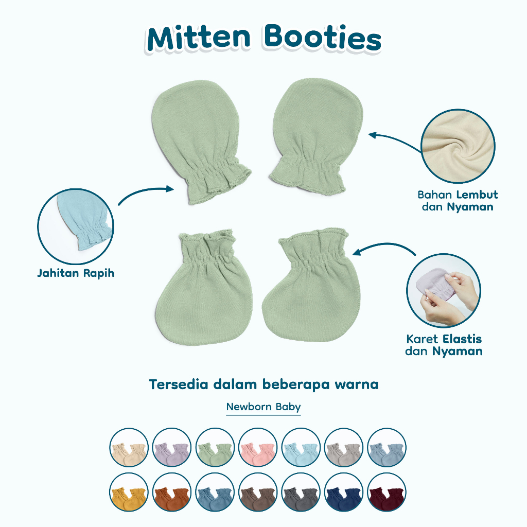 Nice Kids - Mitten Booties (Sarung Tangan &amp; Kaos Kaki Bayi)