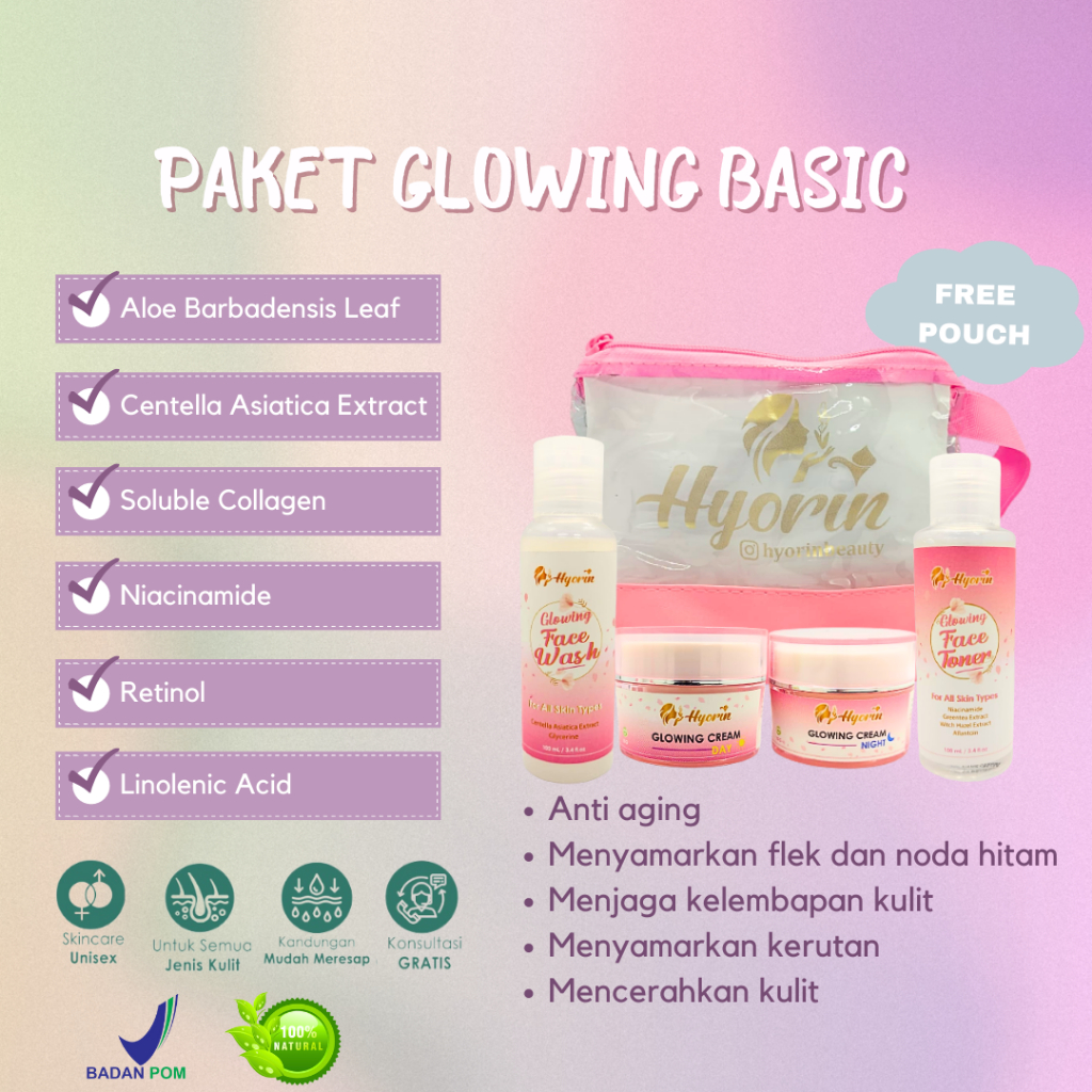 Paket Glowing Basic Hyorin 100% Original &amp; Natural