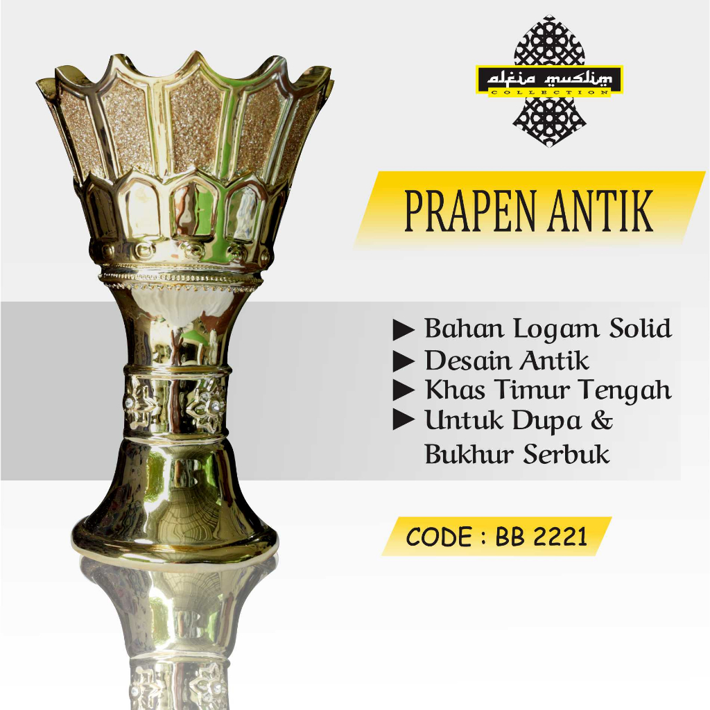 Prapen Mabhara Antik/Prapen Emas/Tempat Buhur Jumbo Antik Elegant/Tempat pembakaran bukhur / INCENSE BURNER