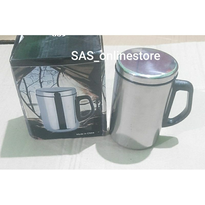 Mug Stainless steel 500ml/Gelas tutup stainless tahan panas