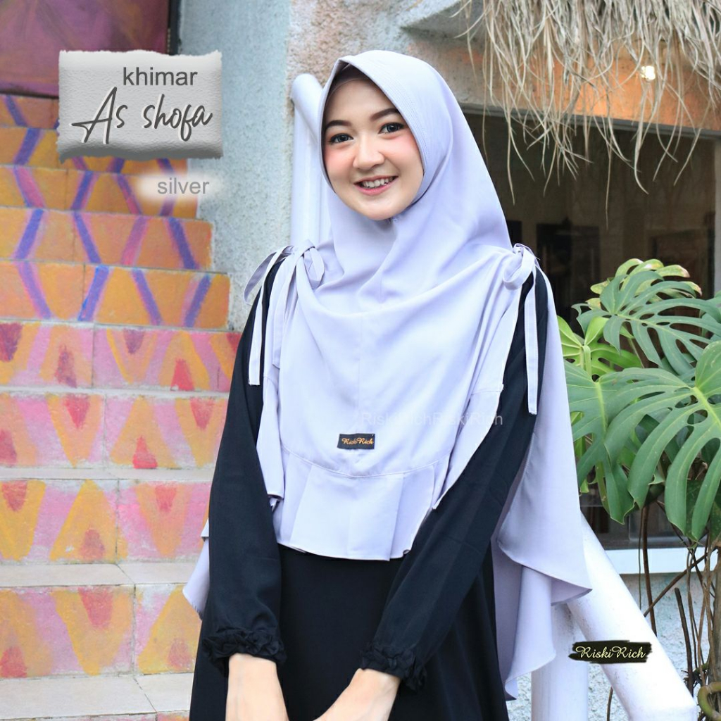 Riskirich Asshofa Vol 2.0 Khimar Instan Syari Pet Antem Jilbab Cantik Kekinian