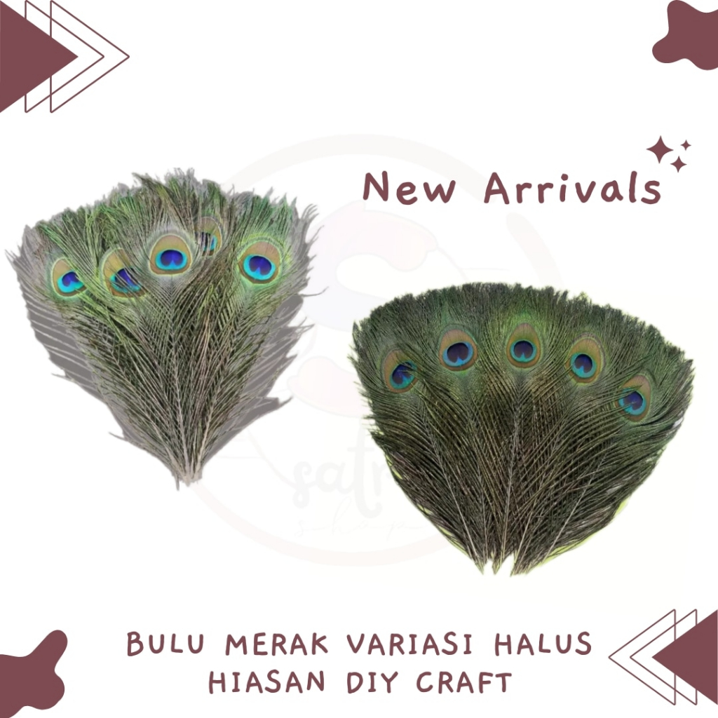 BULU MERAK BUATAN KECIL PER LEMBAR/BULU MERAK SINTETIS MAINAN/HIASAN KERAJINAN