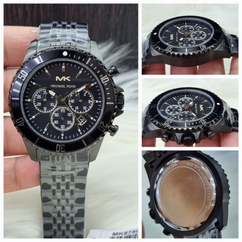 JSM 2161 JAM TANGAN PRIA MICHAEL KORS MK BLACK STAINLESS SUPER PREMIUM