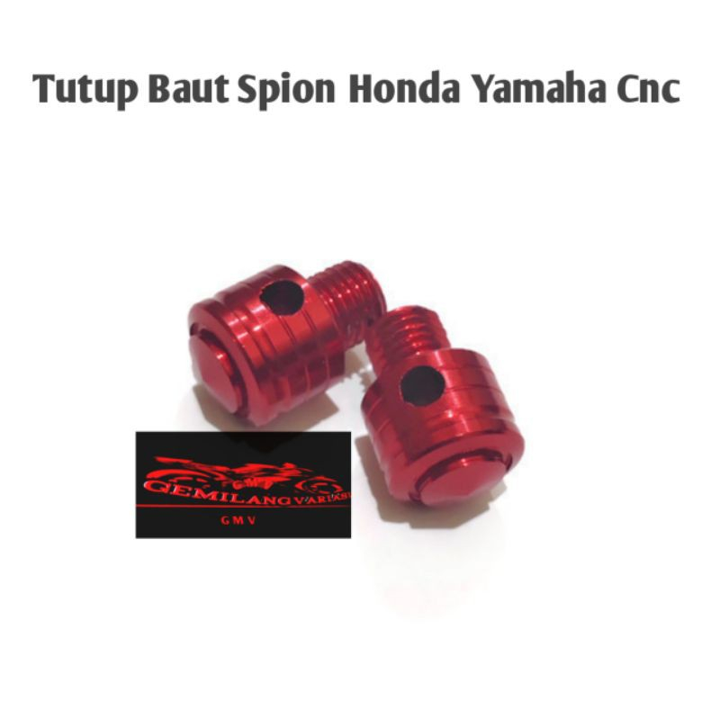 Penutup tutup lubang baut-baud spion variasi model black diamond bahan cnc sepasang motor nmax, beat