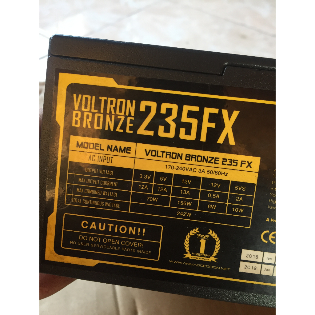 PSU Power Suplay ARMAGEDDON Voltron Bronze 235FX