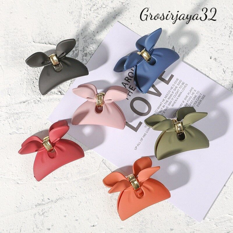 Jedai Doff BONITA 6cm PREMIUM Jepit Salon Pita Jepit Rambut Kupu Kupu Matte Rabbit Ear Hair Claw Clips