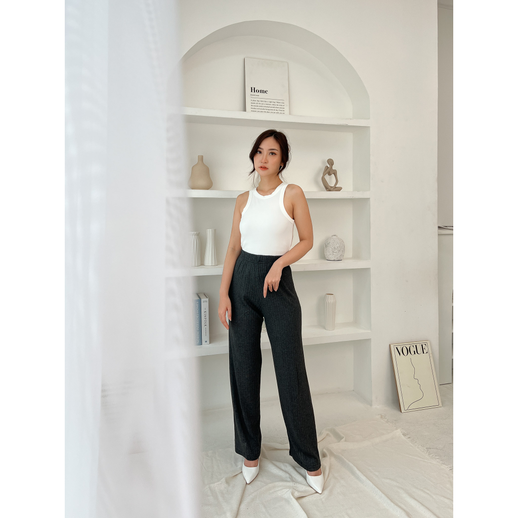 SURRELL - Berlin Rider LONG TOP Halter Rib Tank