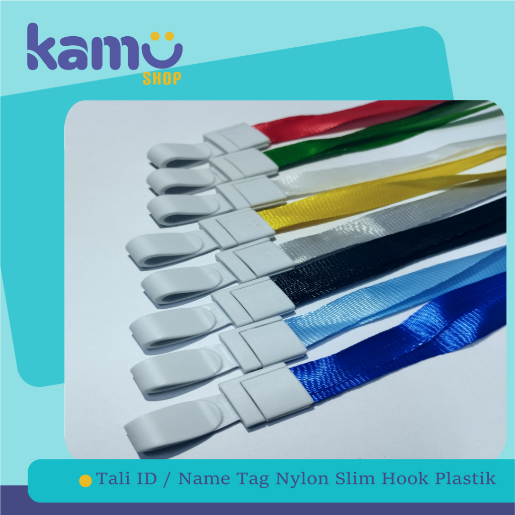 

Tali Id Card Nylon Slim Hook Plastik / Tali Name Tag Nylon Slim Hook Plastik ( CBT - NYLK ) 20 PCS