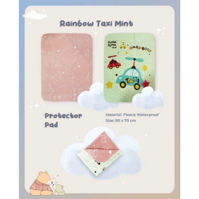 Kuma Kuma Smoothy Protector Pad 90x70 cm (Motif &amp; Warna Random) - Perlak Waterproof