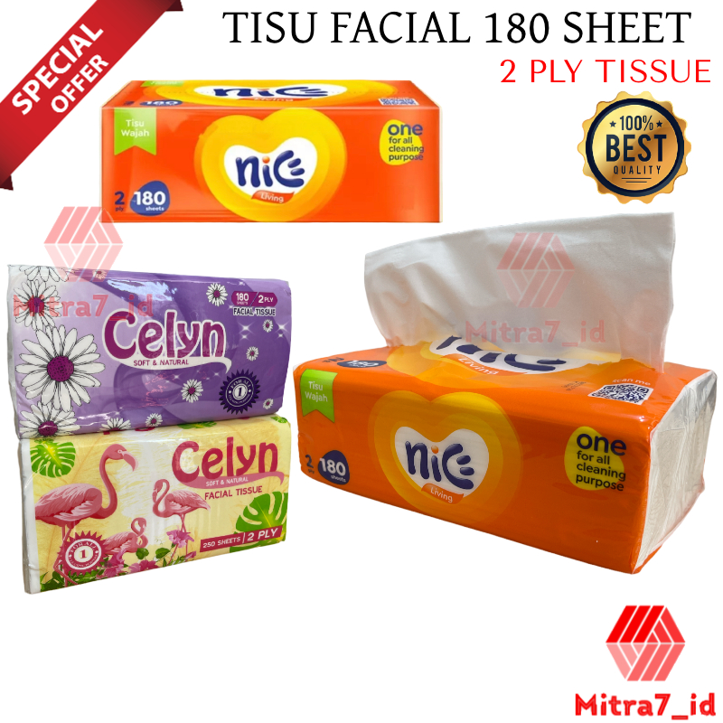 [M7] TISSUE CELYN 180 SHEET 2 PLY / TISSUE CELYN 250 SHEET / TISSUE NICE 180 SHEETS / TISSUE NICE 250 SHEET 2 PLY / FACIAL TISSUE