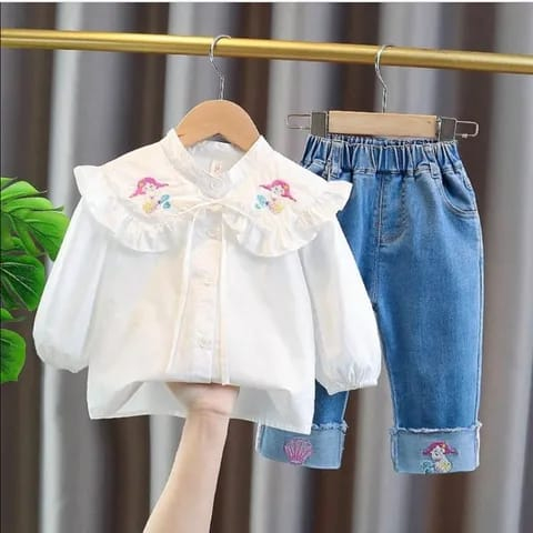 Babylovanta - Baju set on anak perempuan usia 2-7 tahun MOTIF MERMAID ala korea impor