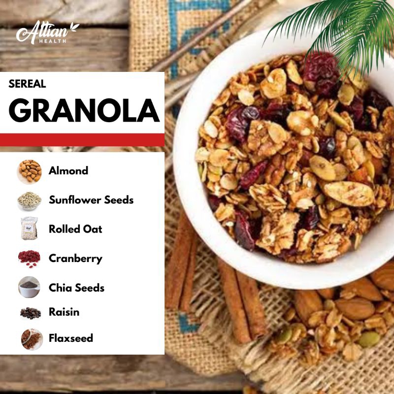 

GRANOLA 500gr High Quality By Altian Health (Oat, Almond, +14mix)