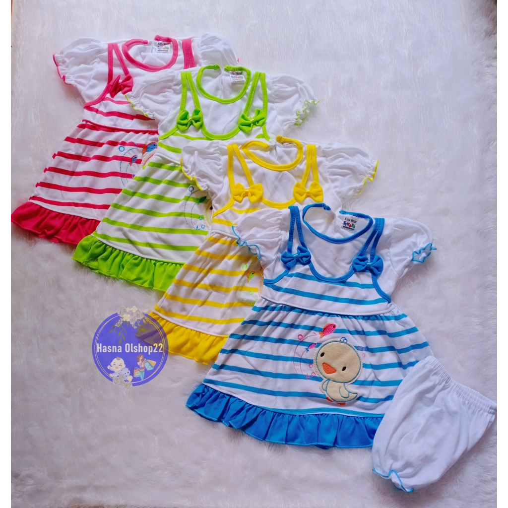 Baju Anak Pendek Perempuan / Baju Bayi 3 bulan - 2tahun / Dress Bayi Perempuan