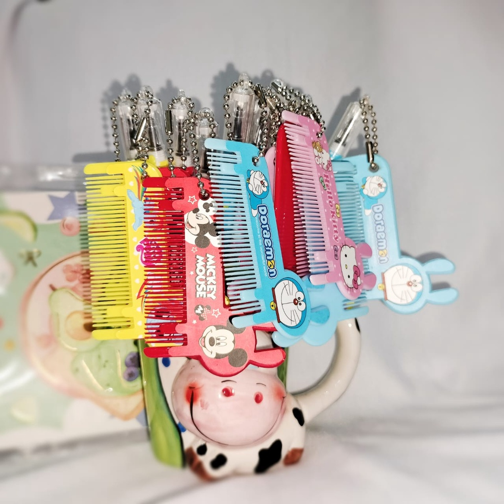 PULPEN GANTUNGAN SISIR KARTUN TINTA HITAM BISA DIHAPUS