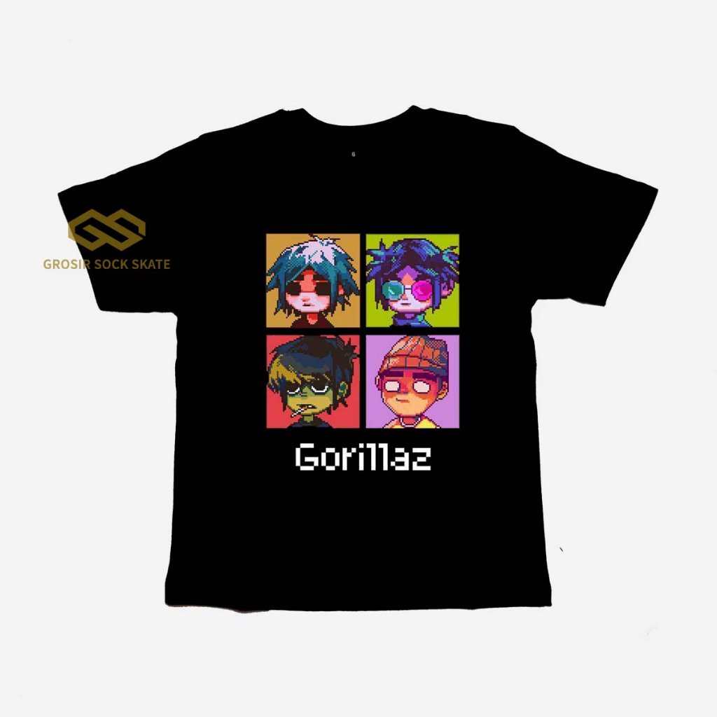 KAOS BAND ANAK/ KAOS MUSIK GORILAZ USIA 1-12 TAHUN