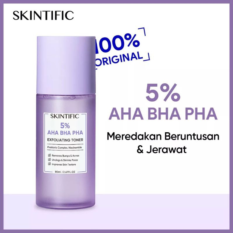 skintific 5% AHA BHA PHA EXFOLIATING TONER