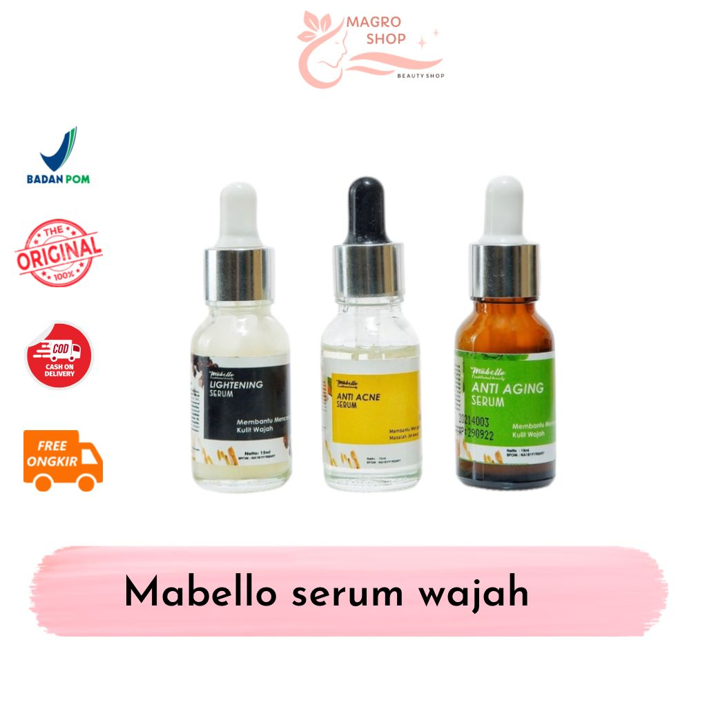 MABELLO Serum wajah/natural aman mulai usia 15th/mencerahkan melembabkan/bpom