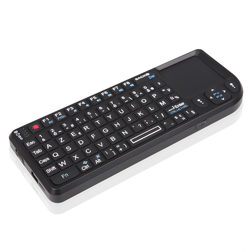 Wireless Mini Keyboard Pointer 2.4GHz Dengan Touch Pad - TR-MWK - Black