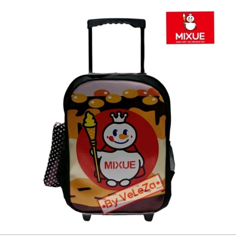 Troli Anak Maskot Mixue / Tas Sekolah Anak TK SD Mixue / Tas troli