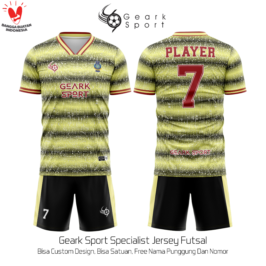 JERSEY BAJU SEPAK BOLA / FUTSAL MOTIF ROUGH FABRIC FULL PRINTING TERBARU FREE NAMA DAN NOMOR PUNGGUNG