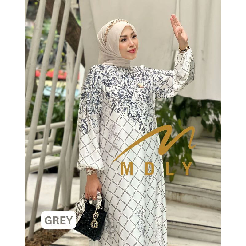 Gamis Chinoiserie Fleur Monogram Dress by Mdly