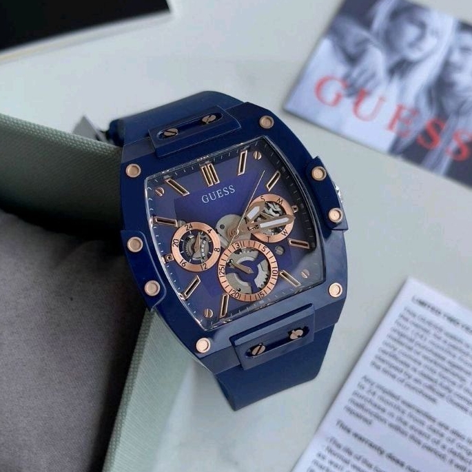 Jam tangan Sporty GUESS Phoenix GW0203G7 Rubber Japan Quartz fullset