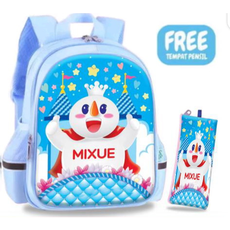 BPT  / Mixue - Tas Anak Perempuan Tas Ransel Perempuan SD TK Viral Tas Anak Eskrim Viral Motif PRINITNG