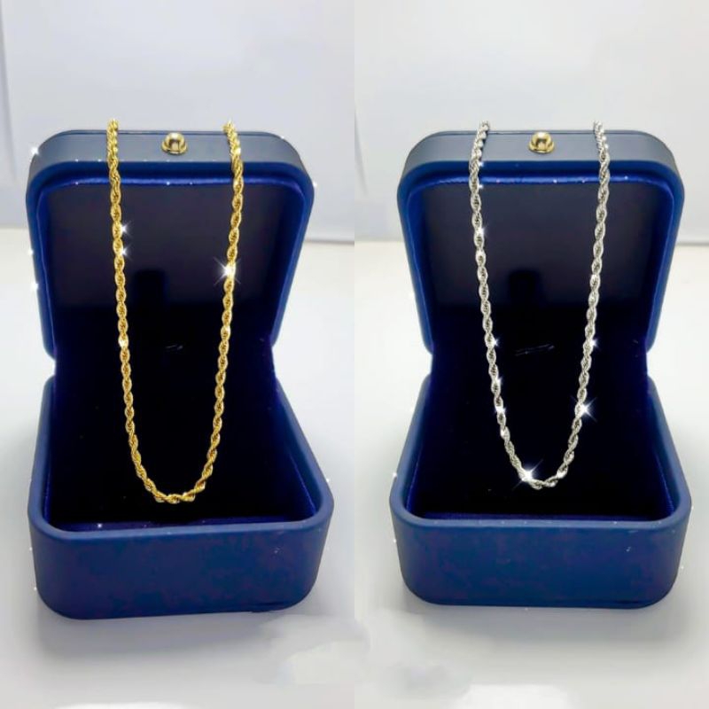 KALUNG TITANIUM MODEL TAMBANG PERHIASAN BERLAPIS EMAS