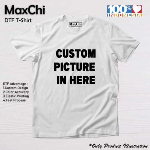 CETAK KAOS ANAK CUSTOM DENGAN FOTO  GAMBAR SENDIRI DTF PRINTING COTTON - 4T