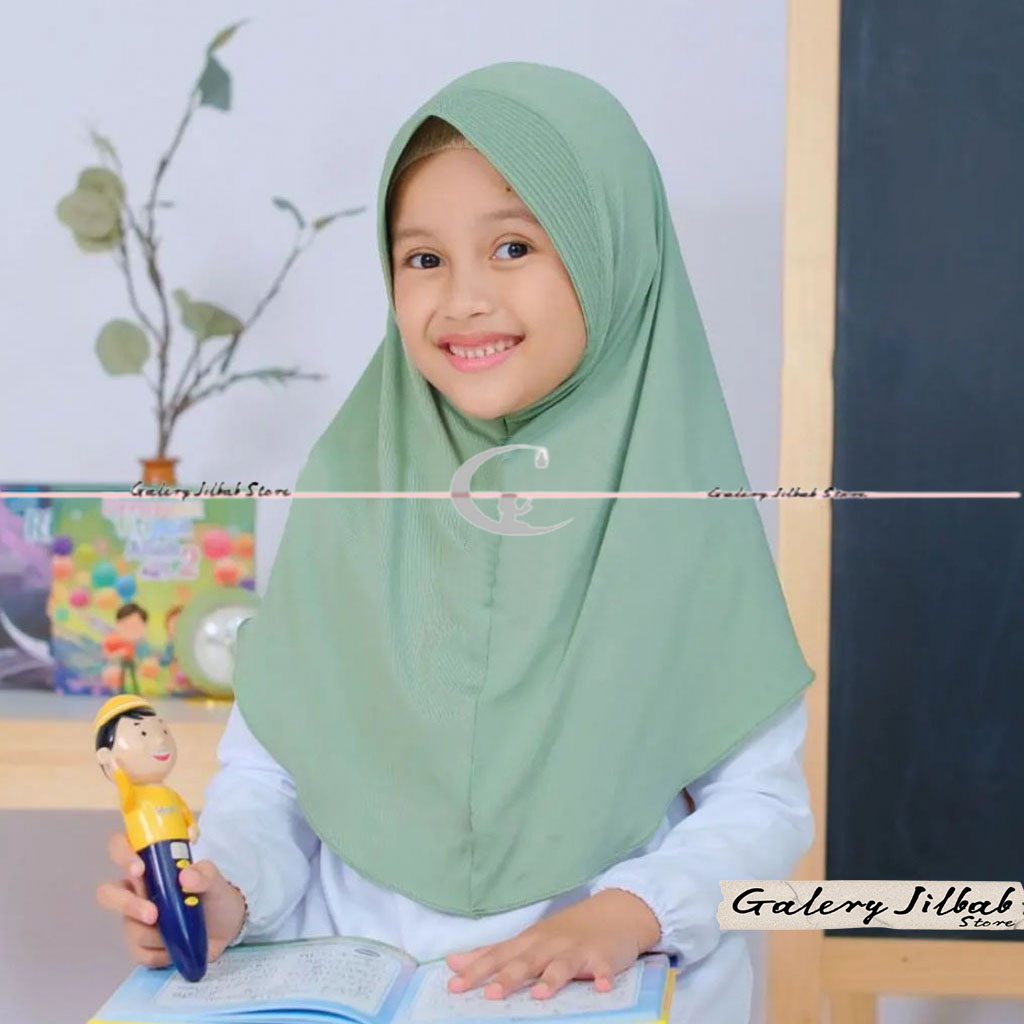 Bergo Hamidah Instan Sekolah Jersey Umur 5-10 Tahun | Hijab Jilbab Instan Bergo Hamidah Anak Sekolah