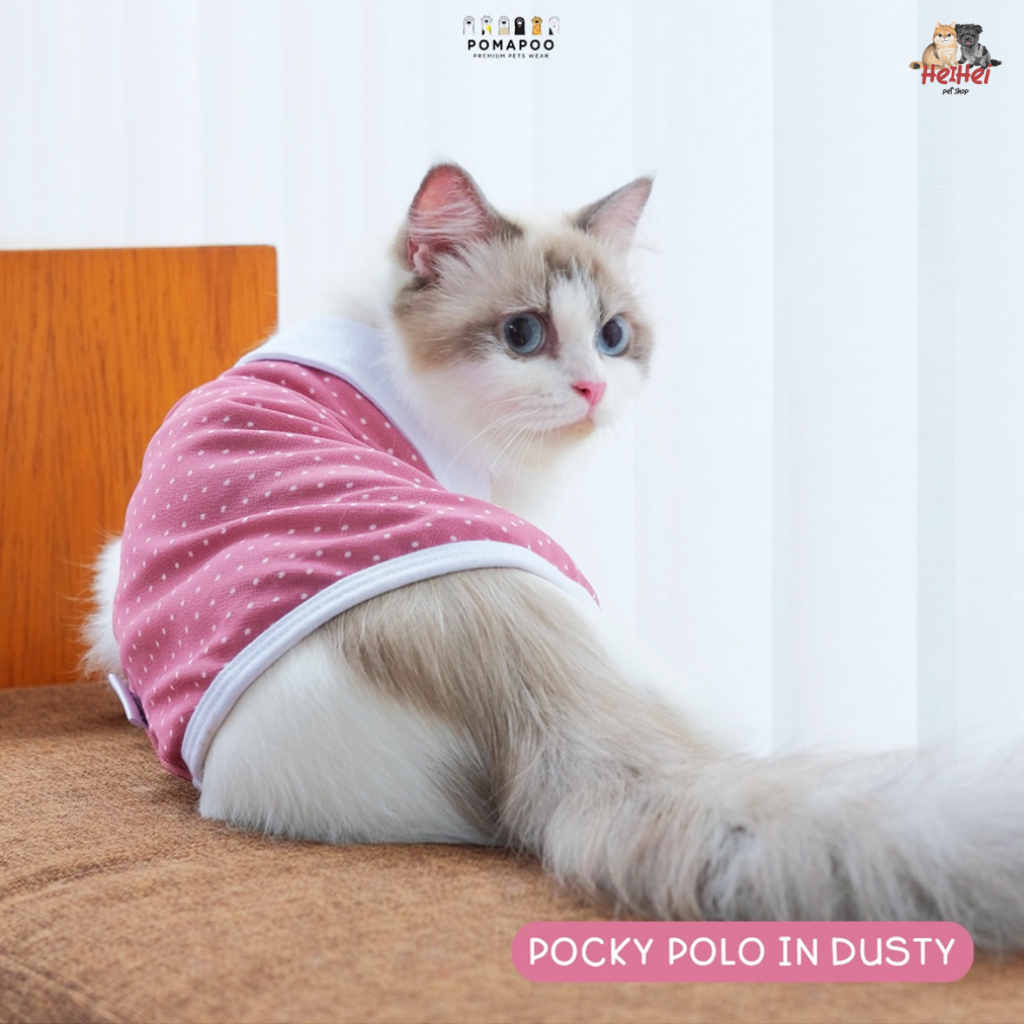 Baju Kaos Polo Kucing Anjing Pocky Polo Tank - Pomapoo Pet Clothing
