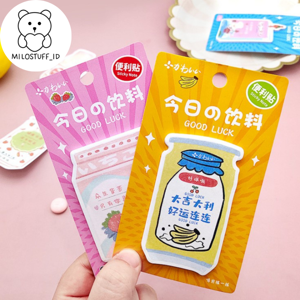 

[MILOSTUFF_ID] Sticky Notes Korean Milk Drink Memo--MS0160