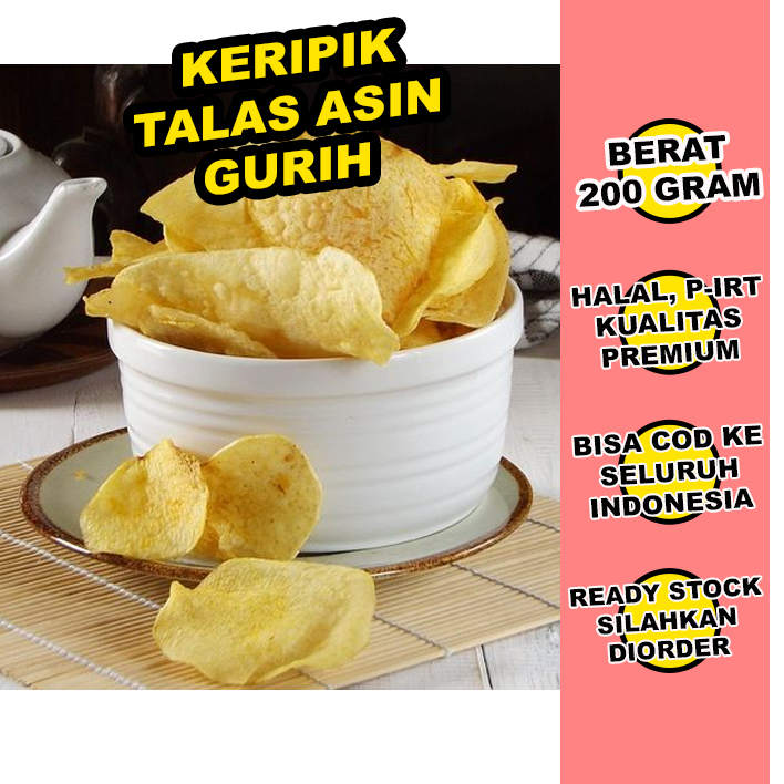 

200 GRAM KERIPIK TALAS BULAT RASA SIN GURIH ORIGINAL