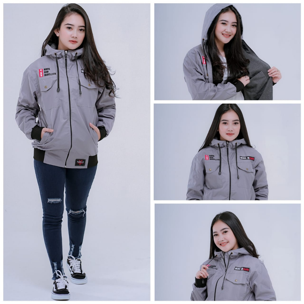 Jaket Semi Parka Wanita Terbaru Rebel Id Parasit Jn Lembut dan Tidak Panas