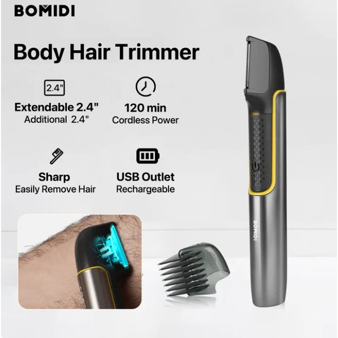 Bomidi HT1 Body Hair Trimmer Removal Electric Alat Cukur Pemangkas Portable USB Elektrik Untuk Bulu Tubuh Rambut Kaki Ketiak