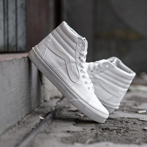 SNEAKERS PREMIUM SK8 HIGH FULL WHITE TINGGI SEPATU UNISEX MURAH [ BISA COD ]