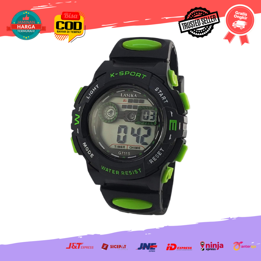 [COD] Jam Tangan Sport Digital Anak Remaja Lasika 7115 Kecil Water Resist Anti Air