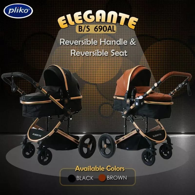 Pliko Stroller Elegante 690AL Pram Aluminium - Kereta Dorong Anak