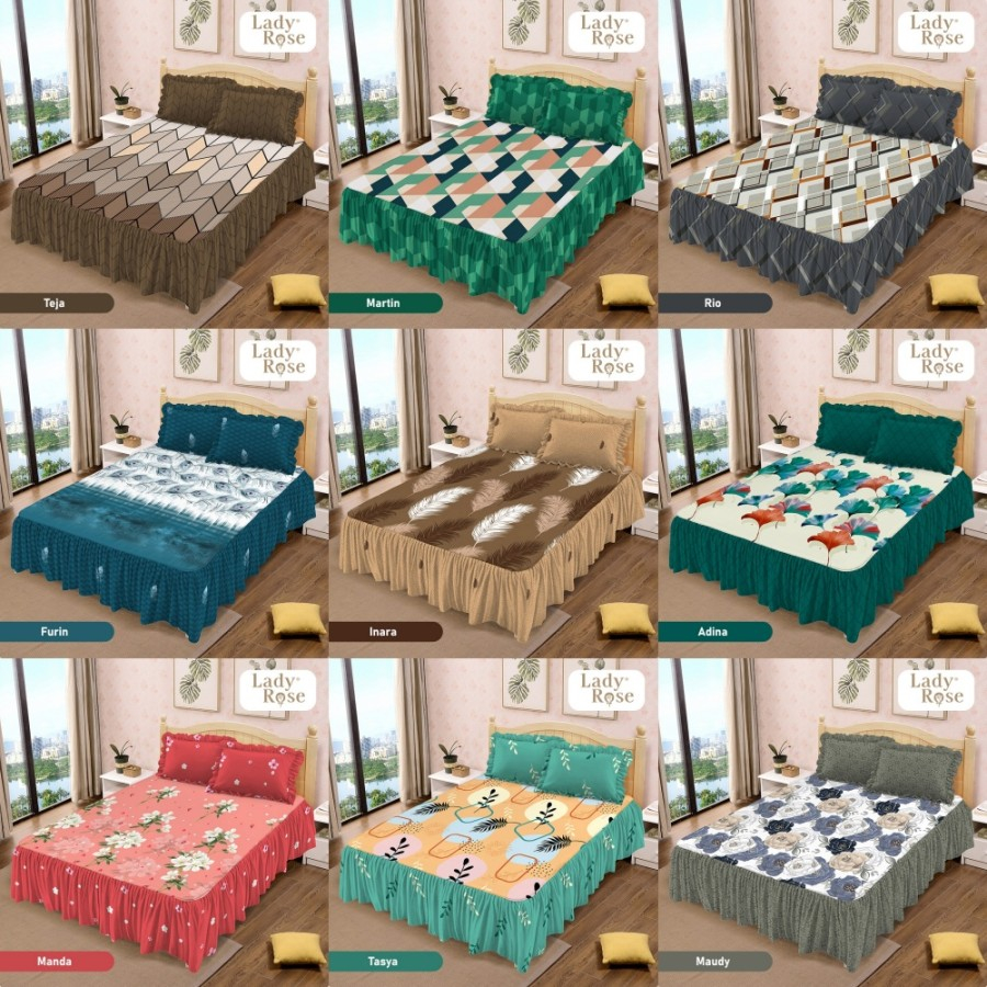 Sprei Lady Rose 180x200 Rumbai/Sprei Rumbai Lady Rose Ukuran King/Sprei Rempel