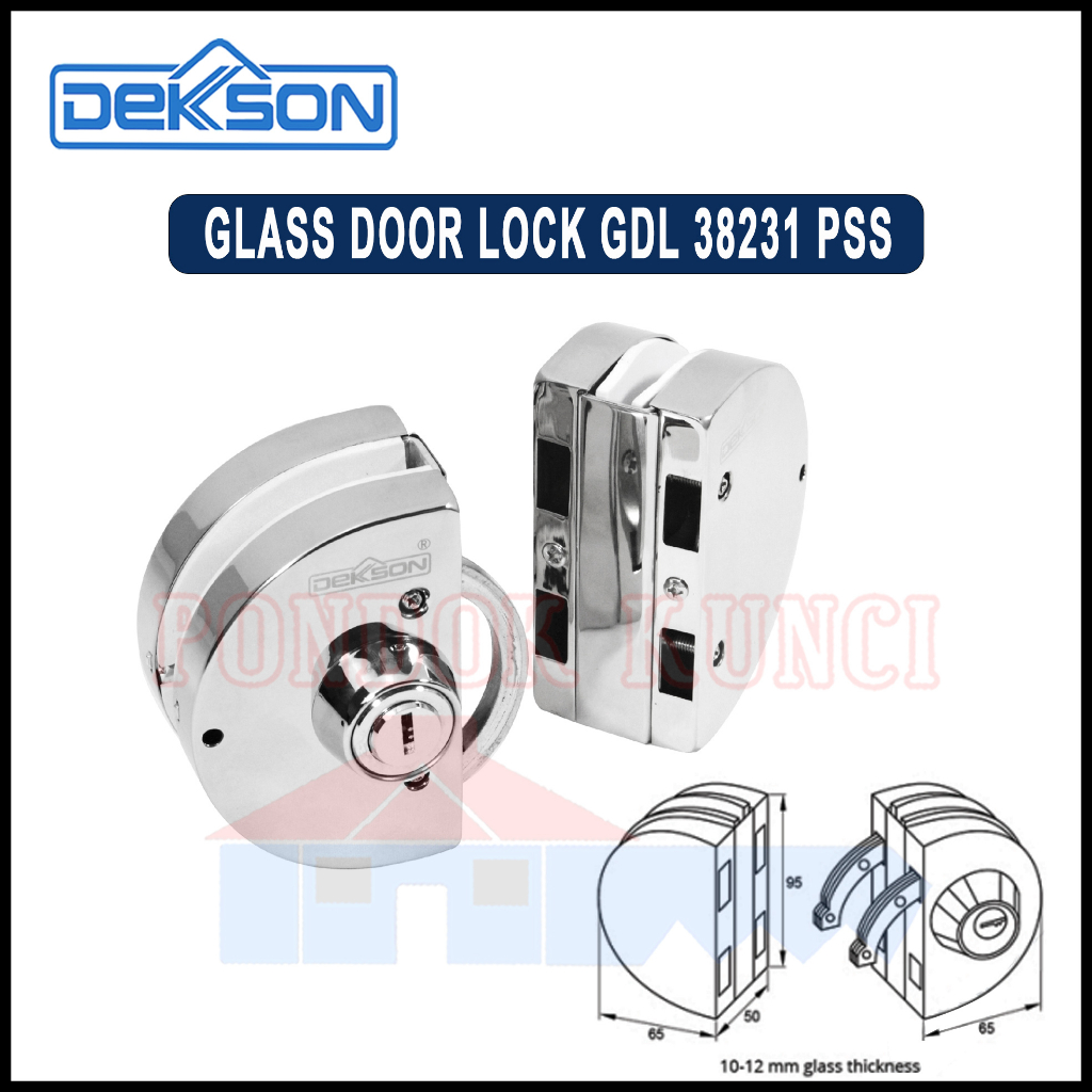 Kunci Pintu Kaca Ke Kaca Dekkson GLASS DOOR LOCK GDL 38231 PSS Dekson