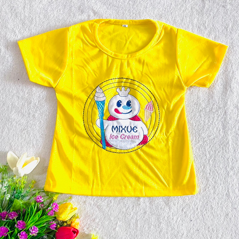 Kaos anak mixue 1 2 3 tahun kaos anak cewek viral terbaru ( kaos mixue )