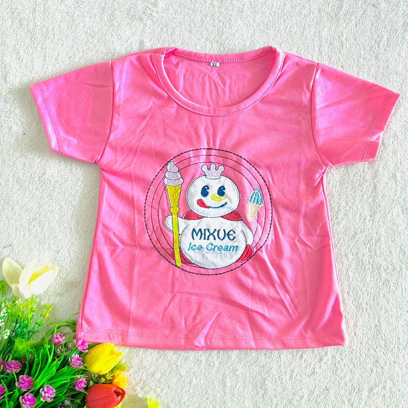 Kaos anak mixue 1 2 3 tahun kaos anak cewek viral terbaru ( kaos mixue )